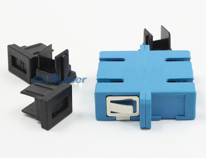 SC Singal Mode Double Core Optical Adapter Azul Plastic Flange Plate